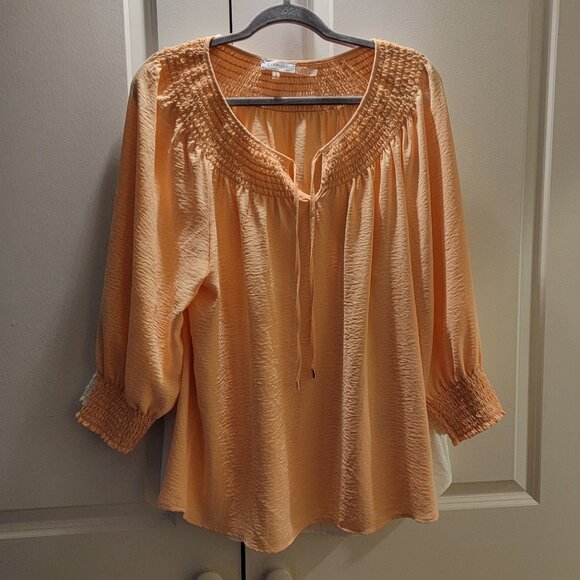 2 Calvin Klein Size Large 3/4 sleeve Boho Peasant Tops. Excellent Condition. - Picture 2 of 11